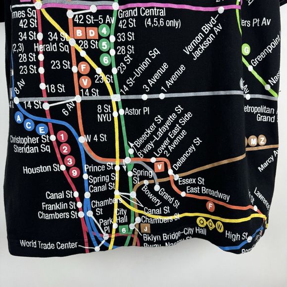 NYC SL SubWay Line T-Shirt Mens Large New York City Manhattan Subway Map MTA Tee - Picture 7 of 16